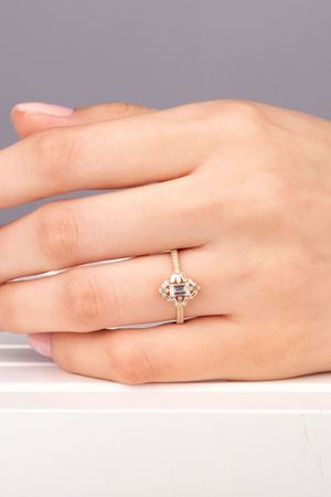 14 Ayar Sarı Altın Baget Yüzük