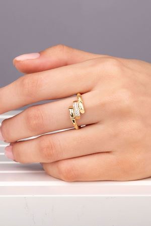 ARPAŞ 14 Ayar Sarı Altın 3 Sıra Minimal Yüzük