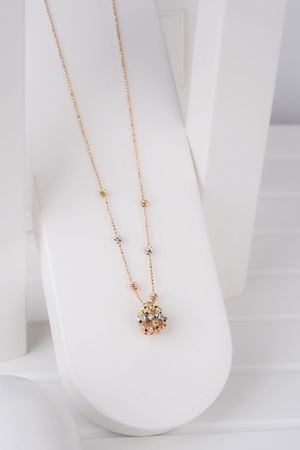 14 Ayar Üç Renkli Altın Toplu Kolye