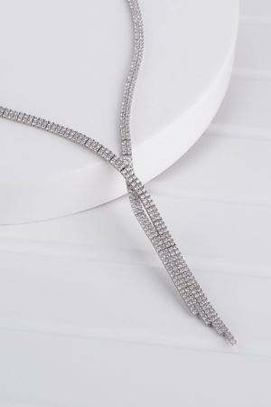 14 Ayar Beyaz Altın Su Yolu Set Gerdanlık