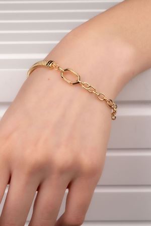 14 Ayar Sarı Altın Tasarım Bileklik