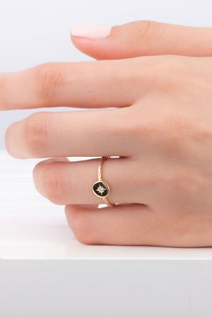 14 Ayar Sarı Altın Kutup Yıldızı Yüzük