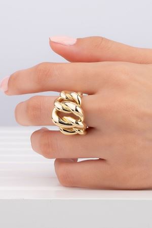 14 Ayar Sarı Altın Tasarım Gurmet Yüzük