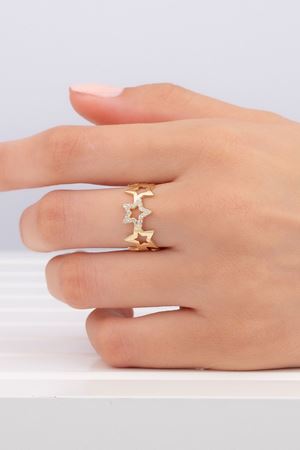 14 Ayar Sarı Altın Yıldız Yüzük