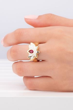 14 Ayar Altın Lotus Eterna Set Yüzük