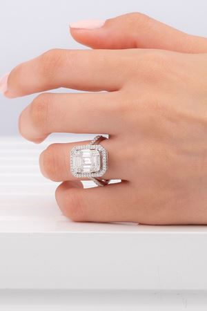 1,52 Carat Pırlanta Tasarım Baget Yüzük