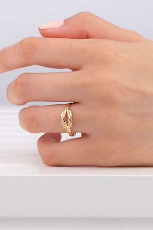 14 Ayar Sarı Altın Düğüm Yüzük