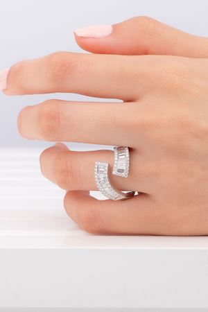 1,29 Carat Pırlanta İkili Baget Yüzük