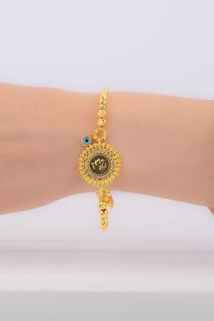 14 Ayar Sarı Altın Nazar Çeyrek Bileklik