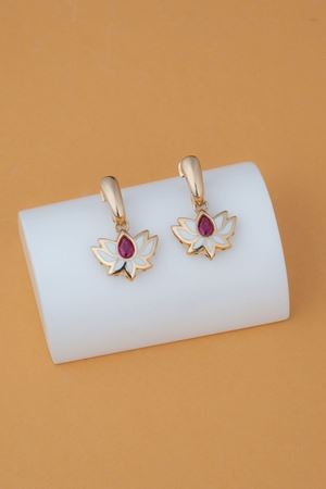 14 Ayar Altın Lotus Eterna Set Küpe