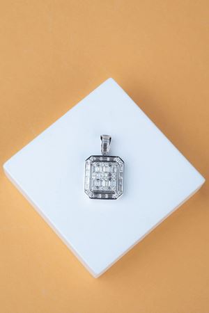 1,54 Carat Pırlanta Baget Set Kolye Ucu