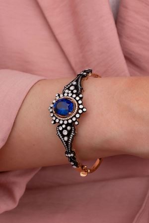 10,73 Carat Elmas Safir Taşlı Tasarım Bilezik