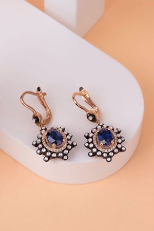 4,52 Carat Elmas Safir Taşlı Küpe