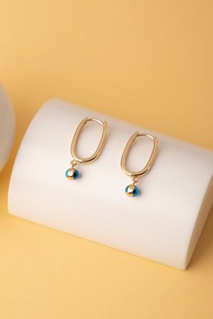 14 Ayar Altın Nazar Sallantılı Halka Küpe