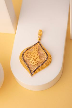 14 Ayar Sarı Altın Tuğra Trend Kolye Ucu