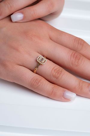 14 Ayar Sarı Altın Baget Yüzük