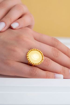 22 Ayar Sarı Altın Çeyrekli Yüzük