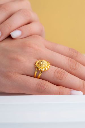 22 Ayar Sarı Altın Trend Yüzük