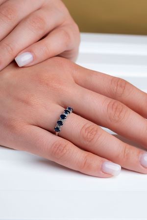 1,19 Carat Pırlanta Mavi Taşlı Yüzük