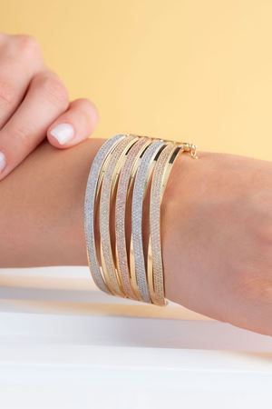 14 Ayar Üç Renkli Altın 5 Sıra Bilezik