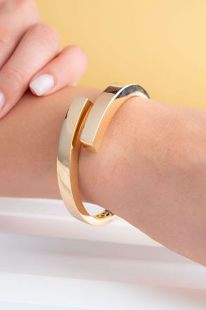 14 Ayar Sarı Altın İkili Tasarım Bilezik