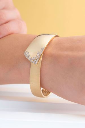 14 Ayar Sarı Altın Tasarım Bilezik