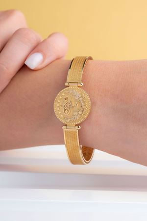 14 Ayar Sarı Altın Tuğralı Bilezik