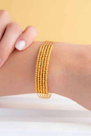 22 Ayar Sarı Altın 5 Sıra Tasarım Bilezik