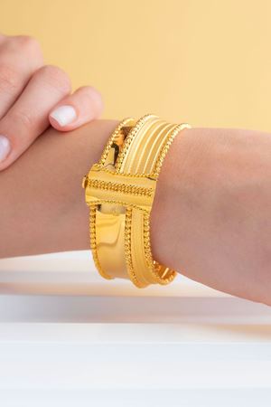 22 Ayar Sarı Altın Tasarım Bilezik