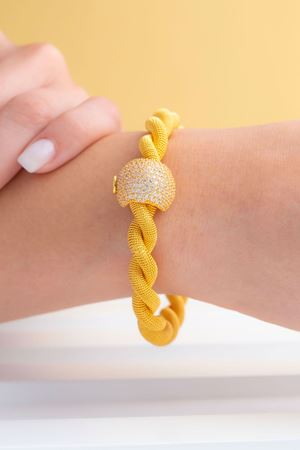 22 Ayar Sarı Altın Topuzlu Bilezik