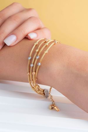 14 Ayar Sarı Altın Toplu Bileklik