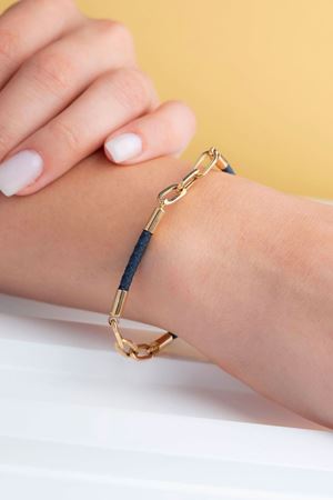 14 Ayar Sarı Altın Derili Bileklik