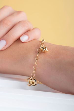 CETAŞ 14 Ayar Sarı Altın Yıldızlı Bileklik