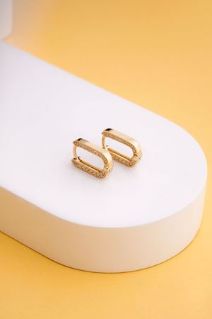 14 Ayar Altın Taşlı Ataç Halka Küpe