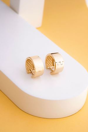 14 Ayar Altın Düz Halka Küpe