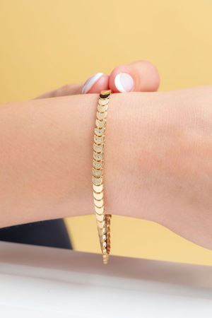 14 Ayar Altın Yarım Ay Figürlü Bileklik