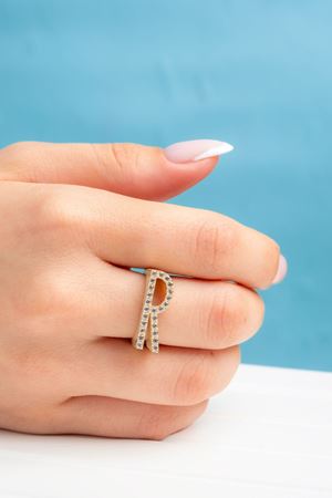 14 Ayar Altın R Harfi Yüzük