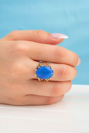 14 Ayar Altın Firuze Taşlı Yüzük