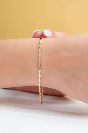 14 Ayar Altın Trend Pullu Bileklik