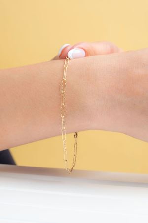 14 Ayar Altın İnce Ataç Tırtıklı Bileklik