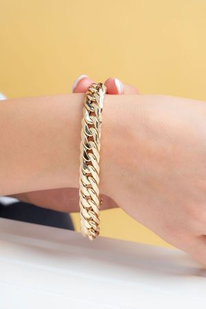 14 Ayar Altın Kenar Simli Gurmet Bileklik