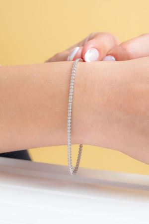 14 Ayar Beyaz Altın Su Yolu Bileklik