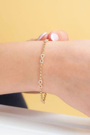 14 Ayar Altın Sonsuzluk Figürlü Bileklik