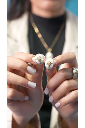 14 Ayar Altın Kutup Yıldızı Küpe