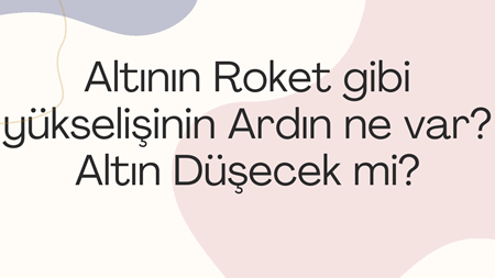 Altının Roket gibi yükselişinin Ardın ne var? Altın Düşecek mi?