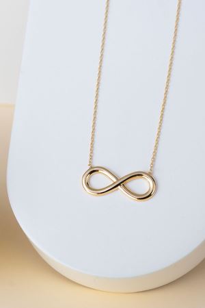14 Ayar Altın Taşsız Sonsuzluk Kolye
