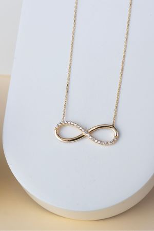14 Ayar Altın Işıltılı Sonsuzluk Kolye