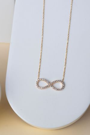 14 Ayar Altın Minimal Sonsuzluk Kolye