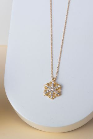 14 Ayar Altın Küçük Taşlı Kar Tanesi Kolye