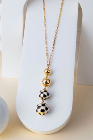 14 Ayar Altın Damalı Toplu Kolye